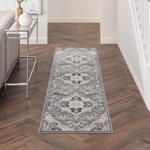 image:imageNourison Home Elation Ivory Grey 23 x 76 Area Rug  Easy Clean Non Shedding Bed Room Living Room Dining Room Kitchen 8 RunnerGrey