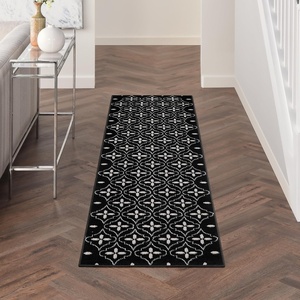 image:imageNourison Home Essentials Outdoor Navy Ivory 5 x 7 Area Rug Easy Cleaning Non Shedding Bed Room Living Room Dining Room Deck Backyard Patio 5x7Black Ivory