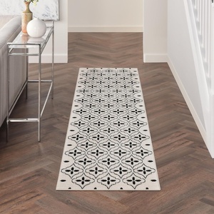 image:imageNourison Home Essentials Outdoor Navy Ivory 5 x 7 Area Rug Easy Cleaning Non Shedding Bed Room Living Room Dining Room Deck Backyard Patio 5x7Ivory Black