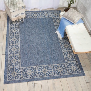 image:imageNourison Home Garden Party IndoorOutdoor Ivory Blue 53 x round Area Rug Easy Cleaning Non Shedding Bed Room Living Room Dining Room Deck Backyard Patio 5 RoundDenim