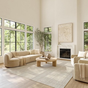 image:imageNourison Home Gentle Framework Beige 6 x 9 Area Rug  Easy Clean Non Shedding Bed Room Living Room Dining Room Kitchen 6 x 9Beige