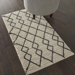 image:imageNourison Home Geometric Shag IvoryCharcoal 22 x 39 Area Rug  Easy Clean Non Shedding Bed Room Living Room Dining Room Kitchen 2 x 4