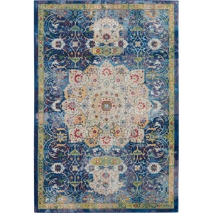 image:imageNourison Home Global Vintage Traditional Blue 4 x 6 Area Rug Easy Clean Non Shedding Bed Room Living Room Dining Room Kitchen 4x64X6