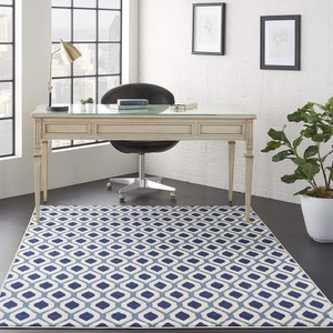 image:imageNourison Home Grafix Blue 53 x 73 Area Rug  Easy Clean Non Shedding Bed Room Living Room Dining Room Kitchen 5 x 7WhiteNavy