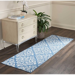 image:imageNourison Home Grafix Damask Blue 53 x ROUND Area Rug Easy Cleaning Non Shedding Bed Room Living Room Dining Room Kitchen 5 RoundBlue