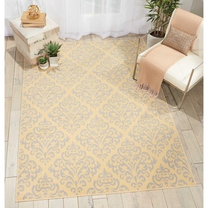 image:imageNourison Home Grafix Damask Blue 53 x ROUND Area Rug Easy Cleaning Non Shedding Bed Room Living Room Dining Room Kitchen 5 RoundCream