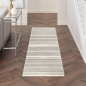image:imageNourison Home Grafix Ivory Grey 23 x 76 Area Rug  Easy Clean Non Shedding Bed Room Living Room Dining Room Kitchen 8 RunnerIvory Grey