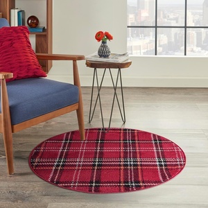 image:imageNourison Home Grafix Red 3 x Round Area Rug  Easy Clean Non Shedding Bed Room Living Room Dining Room Kitchen 3 x RoundRed
