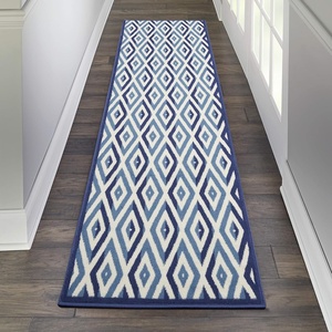 image:imageNourison Home Grafix White Blue 53 x Round Area Rug  Easy Clean Non Shedding Bed Room Living Room Dining Room Kitchen 5 x RoundWhite Blue