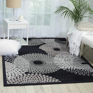 image:imageNourison Home Graphic Illusions Grey 79 x 1010 Area Rug  Easy Clean Non Shedding Bed Room Living Room Dining Room Kitchen 8 x 11Black