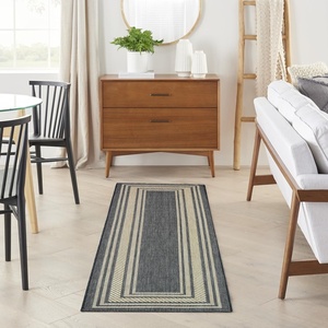 image:imageNourison Home Horizon IndoorOutdoor Black 3 x 5 Area Rug  Easy Clean Non Shedding Bed Room Living Room Dining Room Kitchen 3 x 5Charcoal