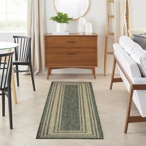 image:imageNourison Home Horizon IndoorOutdoor Black 3 x 5 Area Rug  Easy Clean Non Shedding Bed Room Living Room Dining Room Kitchen 3 x 5Green