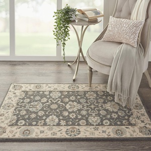image:imageNourison Home Living Treasures Persian GreyIvory 710 x ROUND Area Rug Easy Cleaning Non Shedding Bed Room Living Room Dining Room Kitchen 8 RoundGreyIvory