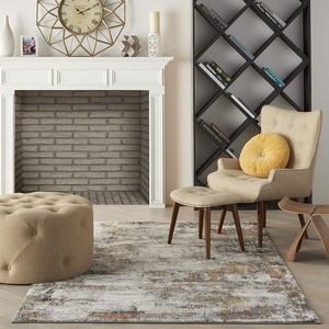 image:imageNourison Home Ludlow Grey Multicolor 9 x 12 Area Rug  Easy Clean Non Shedding Bed Room Living Room Dining Room Kitchen 9 x 124 X 6