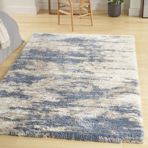 image:imageNourison Home Luxurious Shag Ivory Dark Beige 53 x 73 Area Rug  Easy Clean Non Shedding Bed Room Living Room Dining Room Kitchen 5 x 7Light Blue Grey