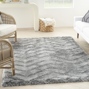 image:imageNourison Home Luxurious Shag Ivory Grey 710 x 910 Area Rug  Easy Clean Non Shedding Bed Room Living Room Dining Room Kitchen 8 x 10Grey