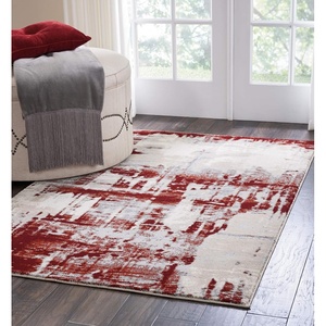 image:imageNourison Home Maxell Abstract IvoryRed 310 x Round Area Rug Easy Clean Non Shedding Bed Room Living Room Dining Room Kitchen 4 RoundIvory Red