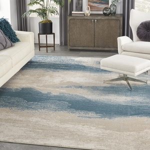 image:imageNourison Home Maxell Flint 53 x 73 Area Rug  Easy Clean Non Shedding Bed Room Living Room Dining Room Kitchen 5 x 7IvoryTeal