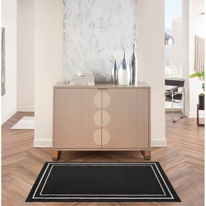 image:imageNourison Home Nourison Essentials NavyIvory 5 x Square Area Rug  Easy Clean Non Shedding Bed Room Living Room Dining Room Kitchen 5 x SquareBlack Ivory
