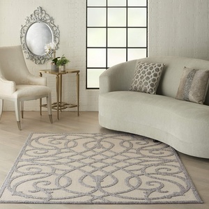image:imageNourison Home Palamos Cream 6 x 9 Area Rug  Easy Clean Non Shedding Bed Room Living Room Dining Room Kitchen 6 x 9Cream Grey