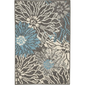 image:imageNourison Home Passion Ivory Multicolor 53 x 73 Area Rug  Easy Clean Non Shedding Bed Room Living Room Dining Room Kitchen 5 x 7CharcoalBlue