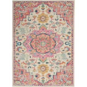 image:imageNourison Home Passion Ivory Pink 53 x 73 Area Rug  Easy Clean Non Shedding Bed Room Living Room Dining Room Kitchen 5 x 7Ivory Pink