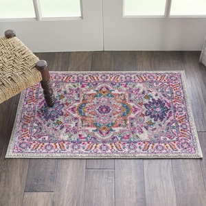 image:imageNourison Home Passion Light Grey Pink 110 x 210 Area Rug  Easy Clean Non Shedding Bed Room Living Room Dining Room Kitchen 2 x 3Light Grey Pink