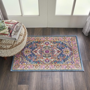 image:imageNourison Home Passion Light Grey Pink 110 x 210 Area Rug  Easy Clean Non Shedding Bed Room Living Room Dining Room Kitchen 2 x 3Teal Multicolor