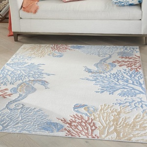 image:imageNourison Home Pompeii Coastal Nautical amp Beach IvoryMulti 53 x 73 Area Rug Easy Clean Non Shedding Bed Room Living Room Dining Room Kitchen 5x753 x 73 Rectangular