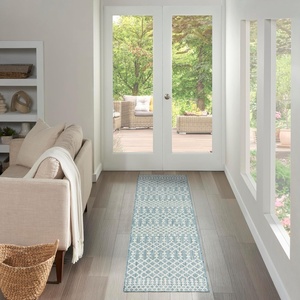 image:imageNourison Home Positano Aqua 22 x 12 Area Rug  Easy Clean Non Shedding Bed Room Living Room Dining Room Kitchen 12 Runner