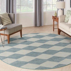 image:imageNourison Home Positano Aqua 8 x Round Area Rug  Easy Clean Non Shedding Bed Room Living Room Dining Room Kitchen 8 x Round