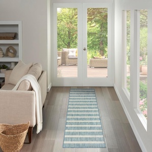 image:imageNourison Home Positano Aqua Ivory 22 x 12 Area Rug  Easy Clean Non Shedding Bed Room Living Room Dining Room Kitchen 12 Runner