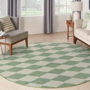image:imageNourison Home Positano Blue Green 6 x Round Area Rug  Easy Clean Non Shedding Bed Room Living Room Dining Room Kitchen 6 x Round