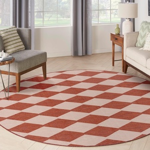 image:imageNourison Home Positano Terracotta 8 x Round Area Rug  Easy Clean Non Shedding Bed Room Living Room Dining Room Kitchen 8 x Round