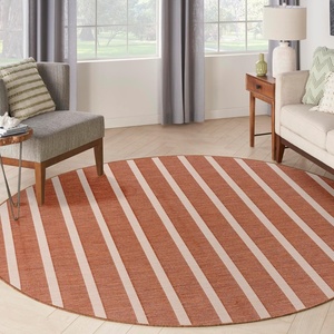 image:imageNourison Home Positano Terracotta Ivory 6 x Round Area Rug  Easy Clean Non Shedding Bed Room Living Room Dining Room Kitchen 6 x Round