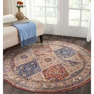 image:imageNourison Home Reseda Traditional Multicolor 5 x Round AreaRug Easy Clean Non Shedding Bed Room Living Room Dining Room Kitchen 5 Round5 x 5 Object