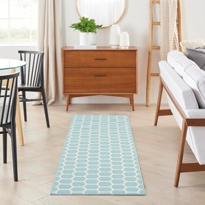 image:imageNourison Home Reversible Indoor Outdoor Navy 8 x Round Area Rug  Easy Clean Non Shedding Bed Room Living Room Dining Room Kitchen 8 x RoundAqua