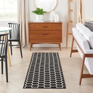 image:imageNourison Home Reversible Indoor Outdoor Navy 8 x Round Area Rug  Easy Clean Non Shedding Bed Room Living Room Dining Room Kitchen 8 x RoundBlack