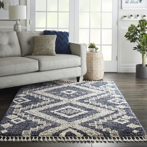 image:imageNourison Home Scandinavian Shag Denim Blue 710 x 106 Area Rug Easy Clean Non Shedding Bed Room Living Room Dining Room Kitchen 8x11Denim Blue