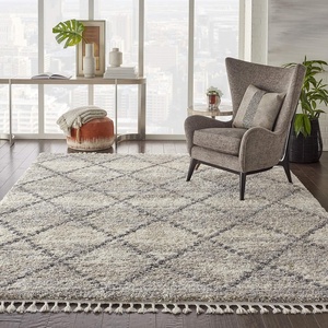 image:imageNourison Home Scandinavian Shag IvoryGrey 9 x 12 Area Rug  Easy Clean Non Shedding Bed Room Living Room Dining Room Kitchen 9 x 12