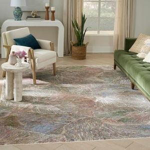 image:imageNourison Home Serenity Home Ivory 10 x 14 Area Rug  Easy Clean Non Shedding Bed Room Living Room Dining Room Kitchen 10 x 14Sage Multicolor