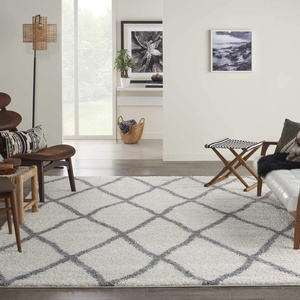 image:imageNourison Home ShangriLa Lattice Shag IvoryLight Grey 8 x 10 Area Rug 8 x 10Ivory