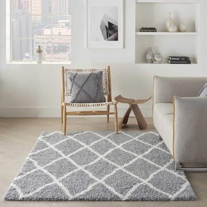 image:imageNourison Home ShangriLa Lattice Shag IvoryLight Grey 8 x 10 Area Rug 8 x 10Light GreyIvory