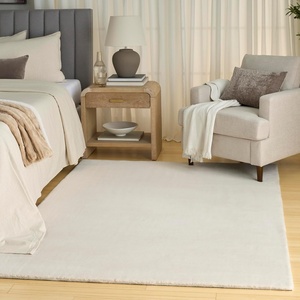 image:imageNourison Home Soft Plush Rabbit Fur Silver 5 x 7 Area Rug  Easy Cleaning Non Shedding Bed Room Living Room Dining Room Kitchen 5 x 7Beige