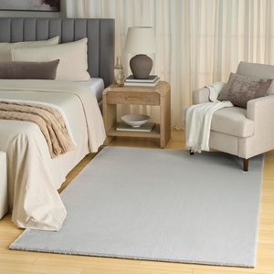 image:imageNourison Home Soft Plush Rabbit Fur Silver 5 x 7 Area Rug  Easy Cleaning Non Shedding Bed Room Living Room Dining Room Kitchen 5 x 7Silver