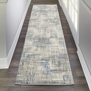 image:imageNourison Home Solace Ivory Grey Blue 8 x 10 Area Rug  Easy Clean Non Shedding Bed Room Living Room Dining Room Kitchen 8 x 10IvoryGreyBlue