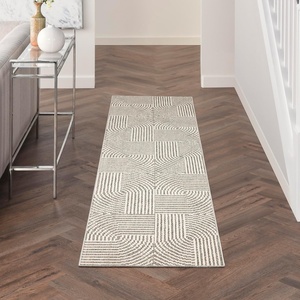 image:imageNourison Home Textured Home Beige Ivory 53 x 7 Area Rug  Easy Clean Non Shedding Bed Room Living Room Dining Room Kitchen 5 x 7Grey Ivory