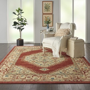 image:imageNourison Home Traditional Vintage Center Medallion Red 8 x 11 Area Rug Easy Cleaning Non Shedding Bed Room Living Room Dining Room Kitchen 8x11Red
