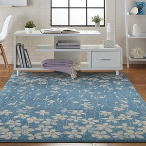 image:imageNourison Home Tranquil Ivory 810 x 1110 Area Rug  Easy Clean Non Shedding Bed Room Living Room Dining Room Kitchen 9 x 12Turquoise