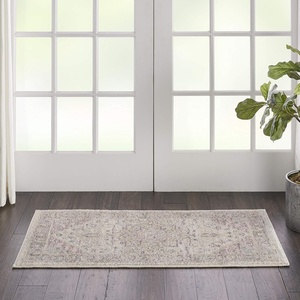 image:imageNourison Home Tranquil IvoryLight Blue 8 x 10 Area Rug  Easy Clean Non Shedding Bed Room Living Room Dining Room Kitchen 8 x 10Ivory Pink